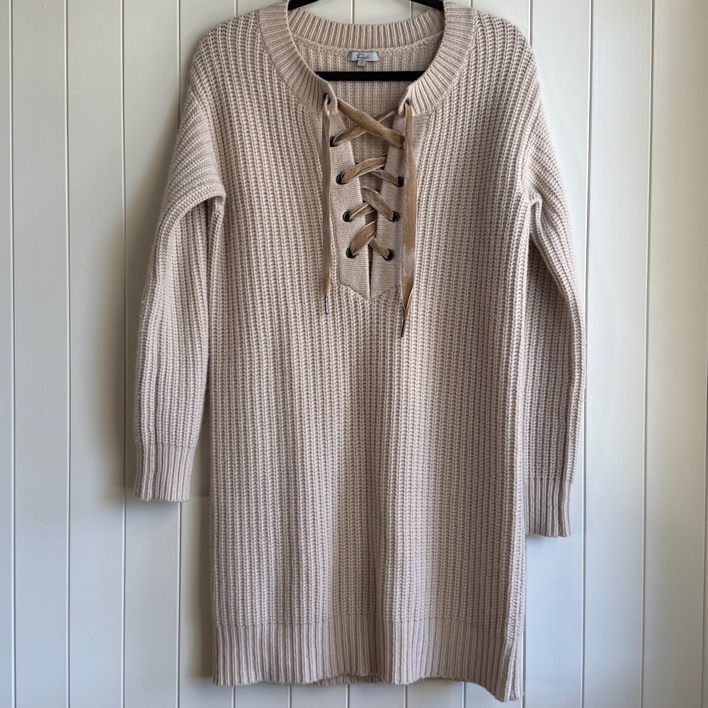 Rails Beige Long Sleeve Knit Dress